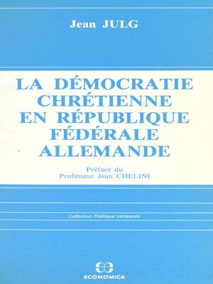 cover image of La démocratie chrétienne en République fédérale allemande
